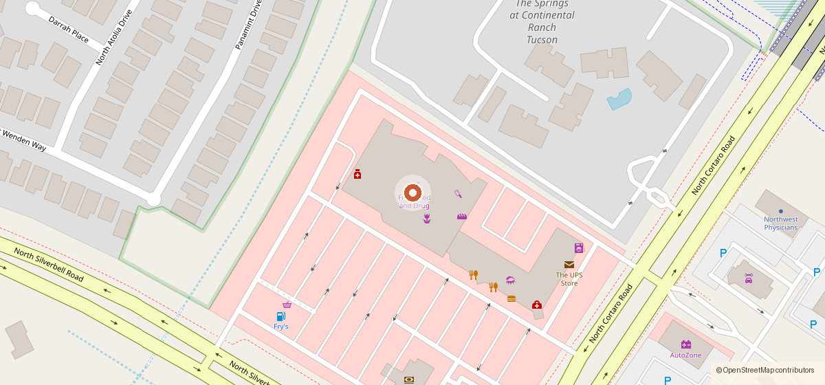 Mapa con la ubicación de Supreme Produce @ Fry's #57, 7870 N Silverbell Rd, Tucson AZ 85743