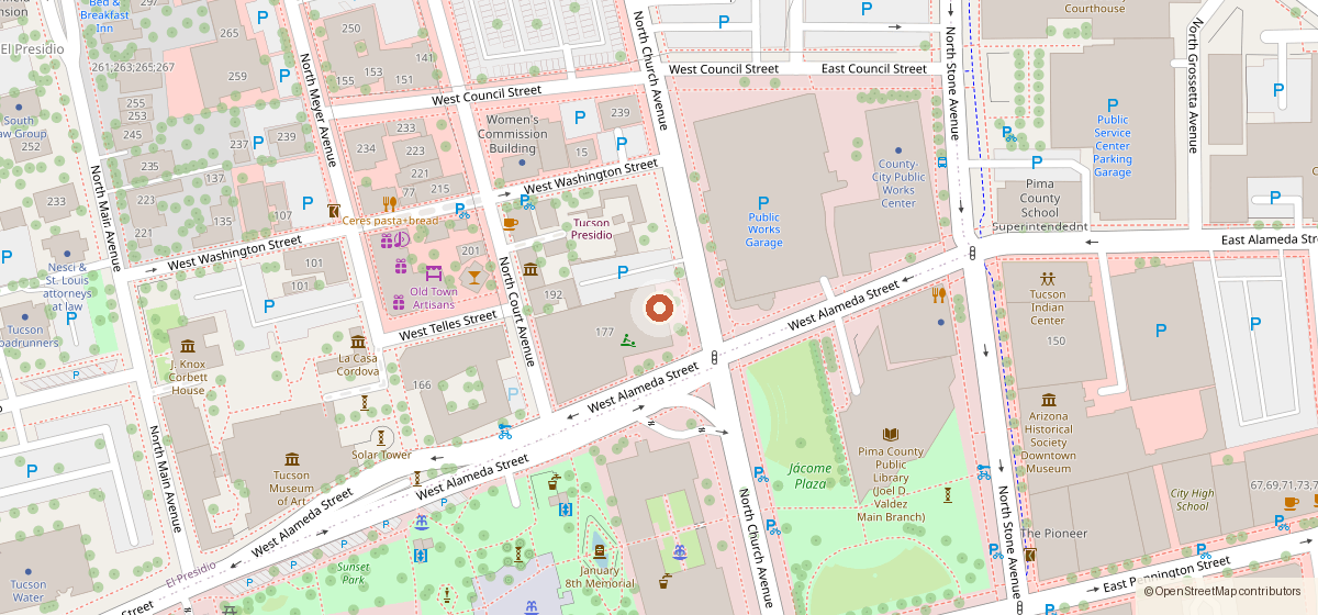 Mapa con la ubicación de Talega Cafe, 177 N Church Ave #106, Tucson AZ 85701