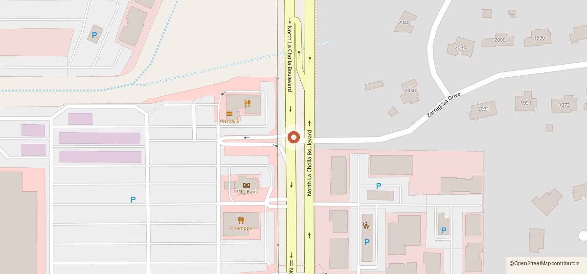 Mapa con la ubicación de Fiery Crab, 7625 N. La Cholla Boulevard