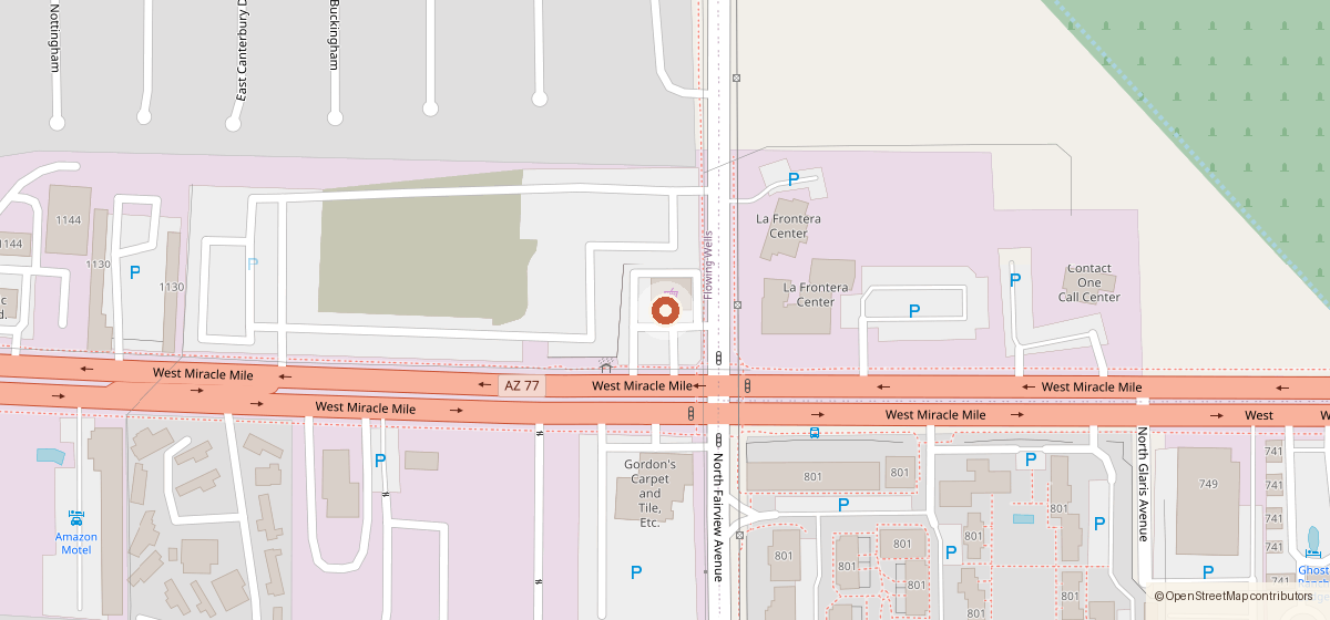 Mapa con la ubicación de Miracle Mini Mart, 902 W. Miracle Mile