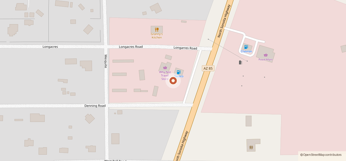Mapa con la ubicación de Why Not Travel Center, 230 S. Sonoyta Way